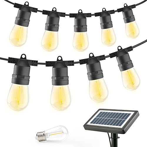 Guntsous Luces solares para exteriores de 29 pies luces solares IP65 para exteriores impermeables 4 modos regulables para exteriores impermeables