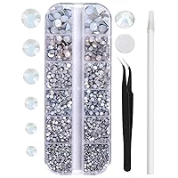 Vista 85 de 3820Pcs Light Green Flatback Rhinestones for Bedazzling, 2-6.5mm Small Rhinestones Diamonds Kit, Flat Back Crystals Gems for Nail Art and Crafts