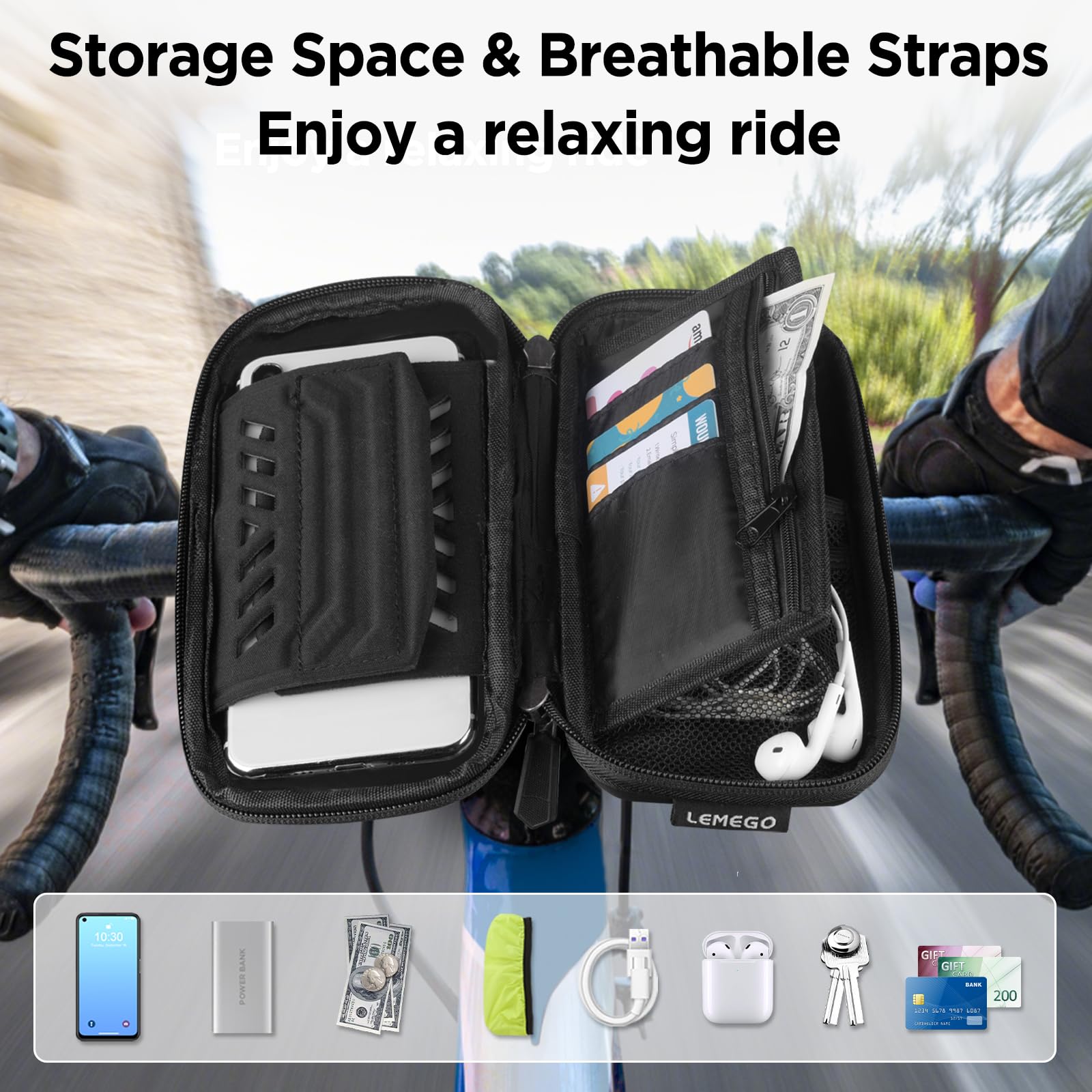 Porte Téléphone Vélo Etanche Réfléchissant avec Housse de Pluie Rotation 360, Sacoche Guidon pour Smartphone 7 Pouces