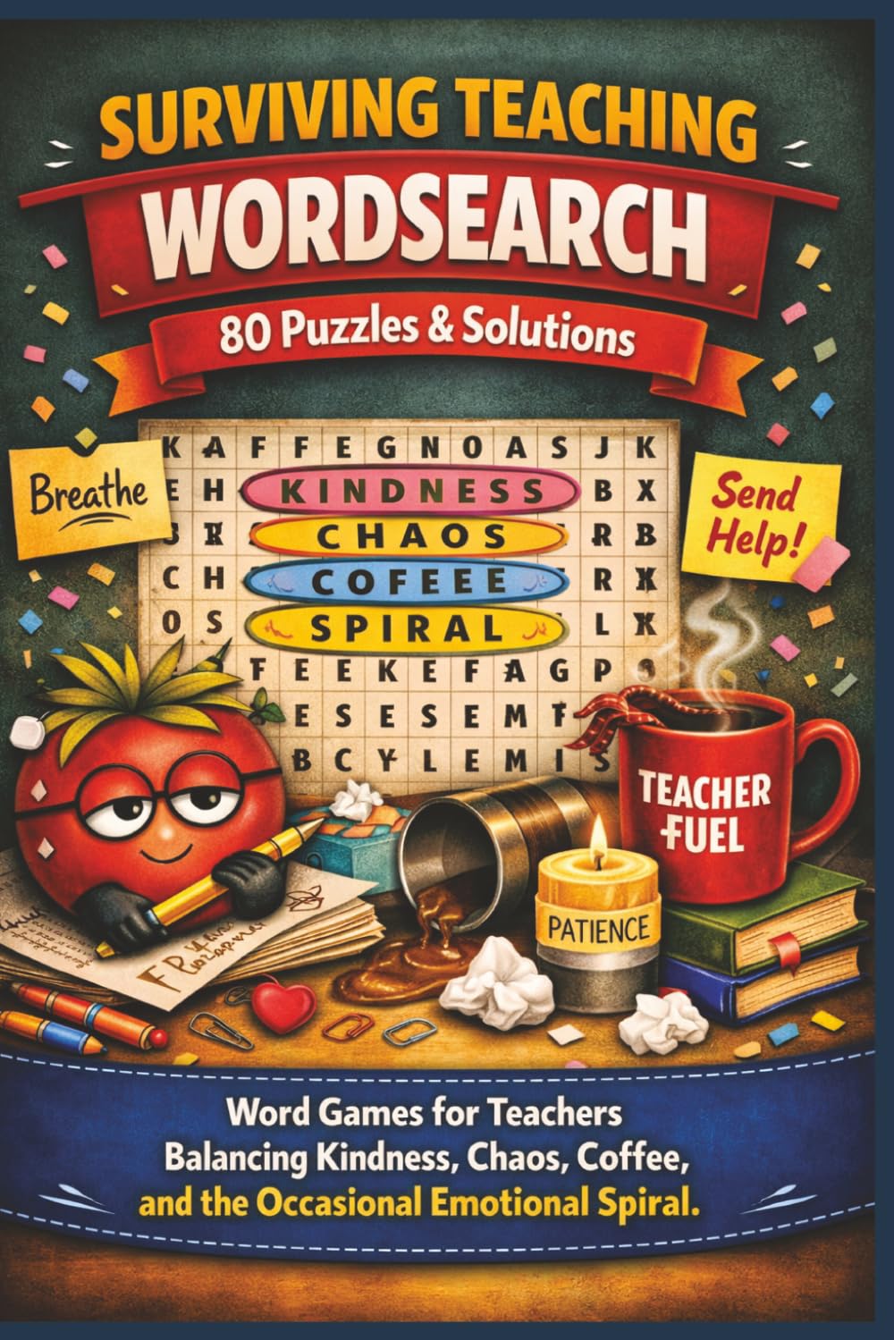SURVIVING TEACHING WORDSEARCH 80 Puzzles & Solutions: Word Games for Teachers Balancing Kindness, Chaos, Coffee, and the Occasional Emotional Spiral. (Terry's Terrific Teaching Teasers)