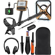 Metal Detector for Adults with Pin Pointer -11" Waterproof Metal Detector with 5 Modes, High Accuracy Gold and Silver Detection, Underwater and Beach Use, USB C Rechargeable, Headphones
