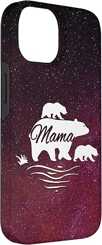 Miniatura 6 de Funda para iPhone 15 Pro Mama Bear con 2 cachorros Space Stars Galaxy Mama Bear
