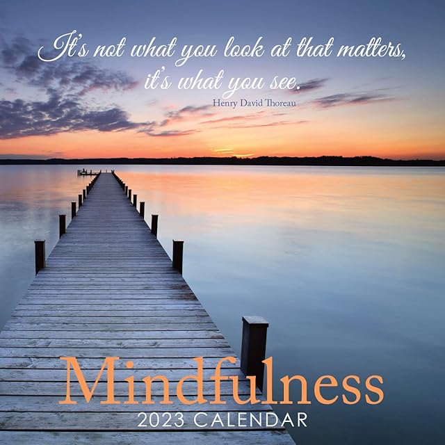 2023 Mindfulness Square Hanging Wall Calendar - No Plastic - 12" x 12" Planner, Organiser, Home, Family, Feelings, Thoughts, Schedule, Agenda, Gift