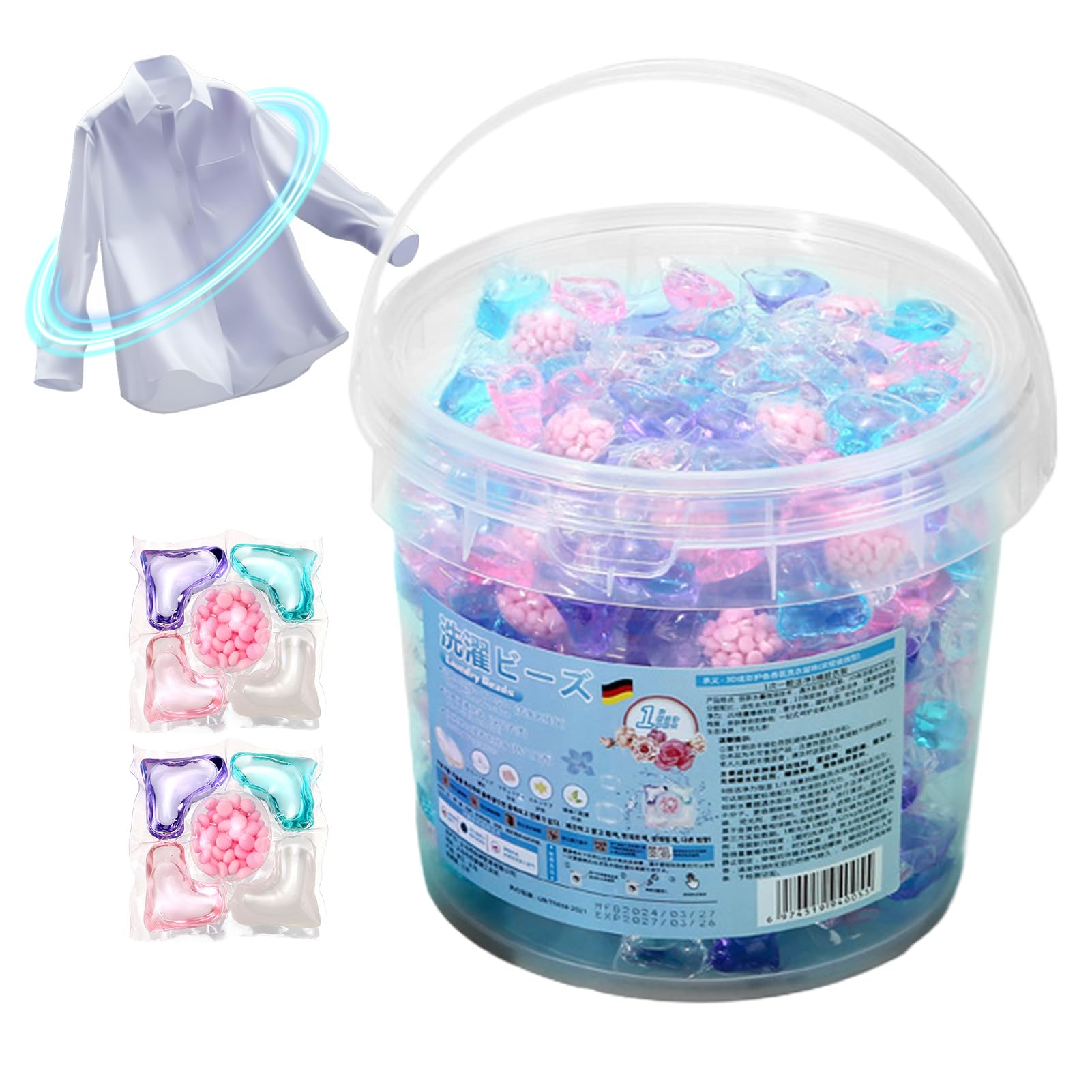 Laundry Detergent Pods - Deep Cleaning Formula for Washing Machines, 40 Tablet Beads, Concentrated Laundry Detergent Pods with Fabric Softener | Powerful Laundry Pod for Clothes, Towels, Sheets