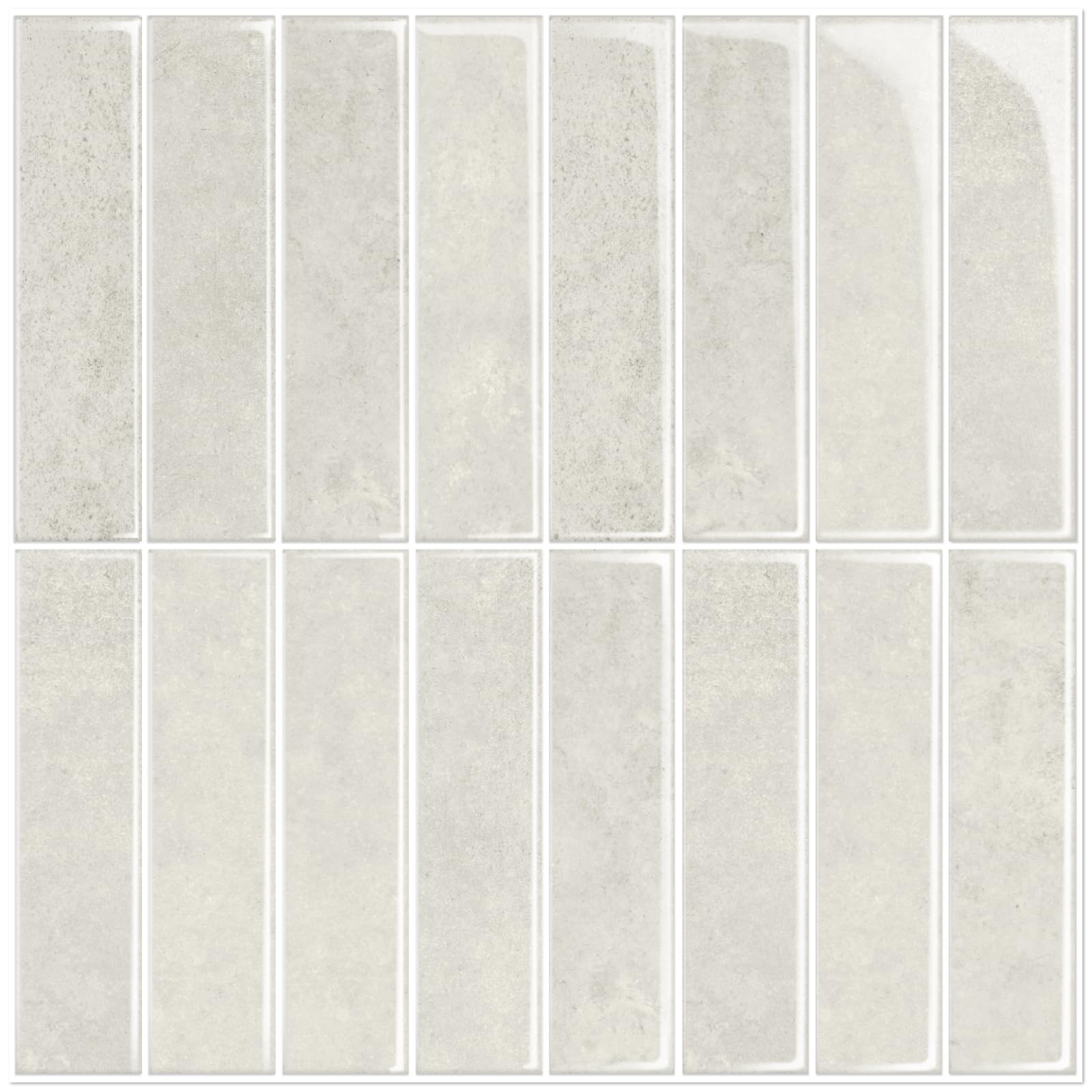 MORCART 3D Fliesenaufkleber Klebefliesen Küche Selbstklebende Backstein Aufkleber für Bad Wandfliesen Kamin Abnehmbar Wasserdicht Gray Almond 10 Stück - MT1384