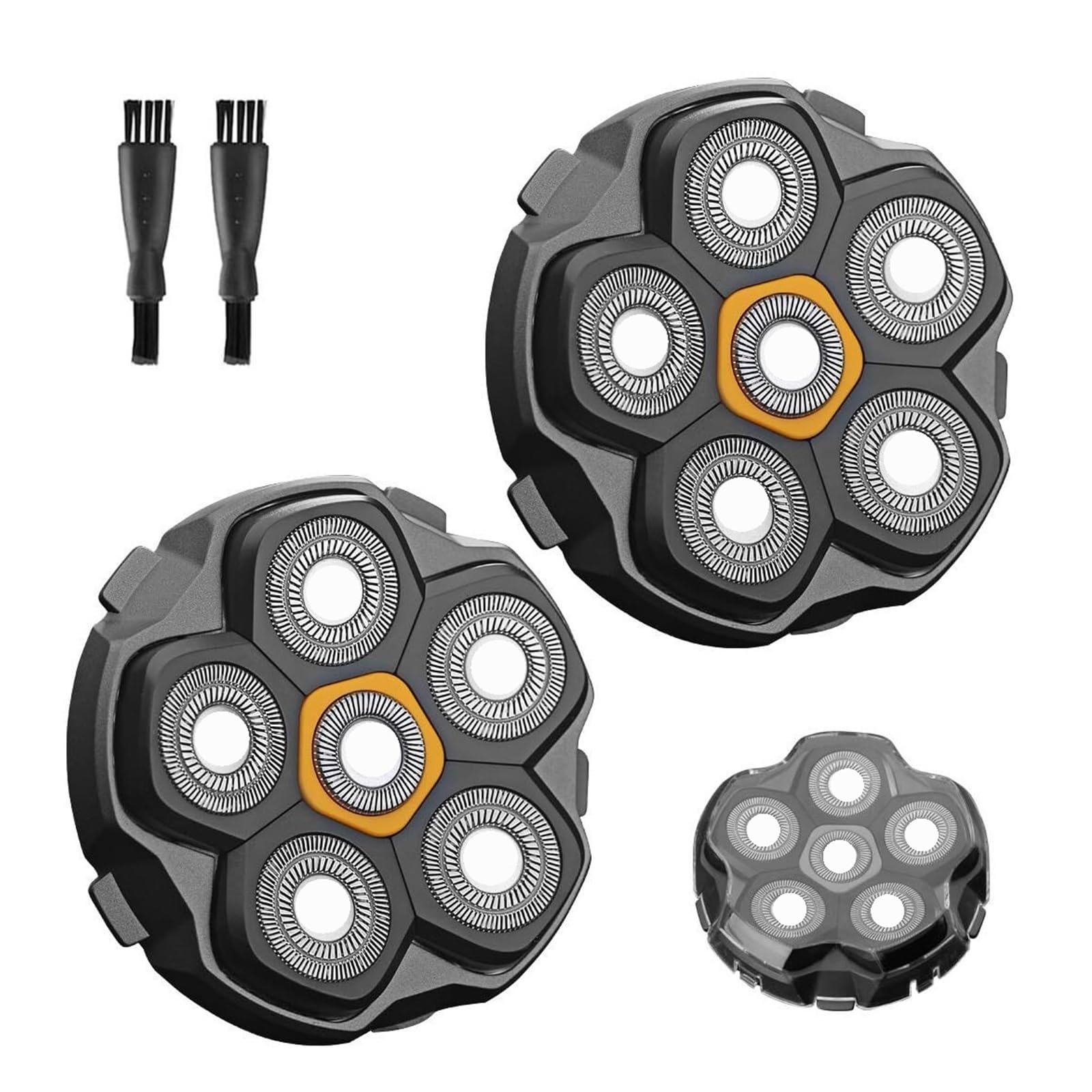 Cabezal De Afeitado De Repuesto Magnético Con Hoja 6D for Hombres Calvos, Cabezales De Repuesto for Afeitadora, Cabezales De Repuesto Eléctricos(2pcs)