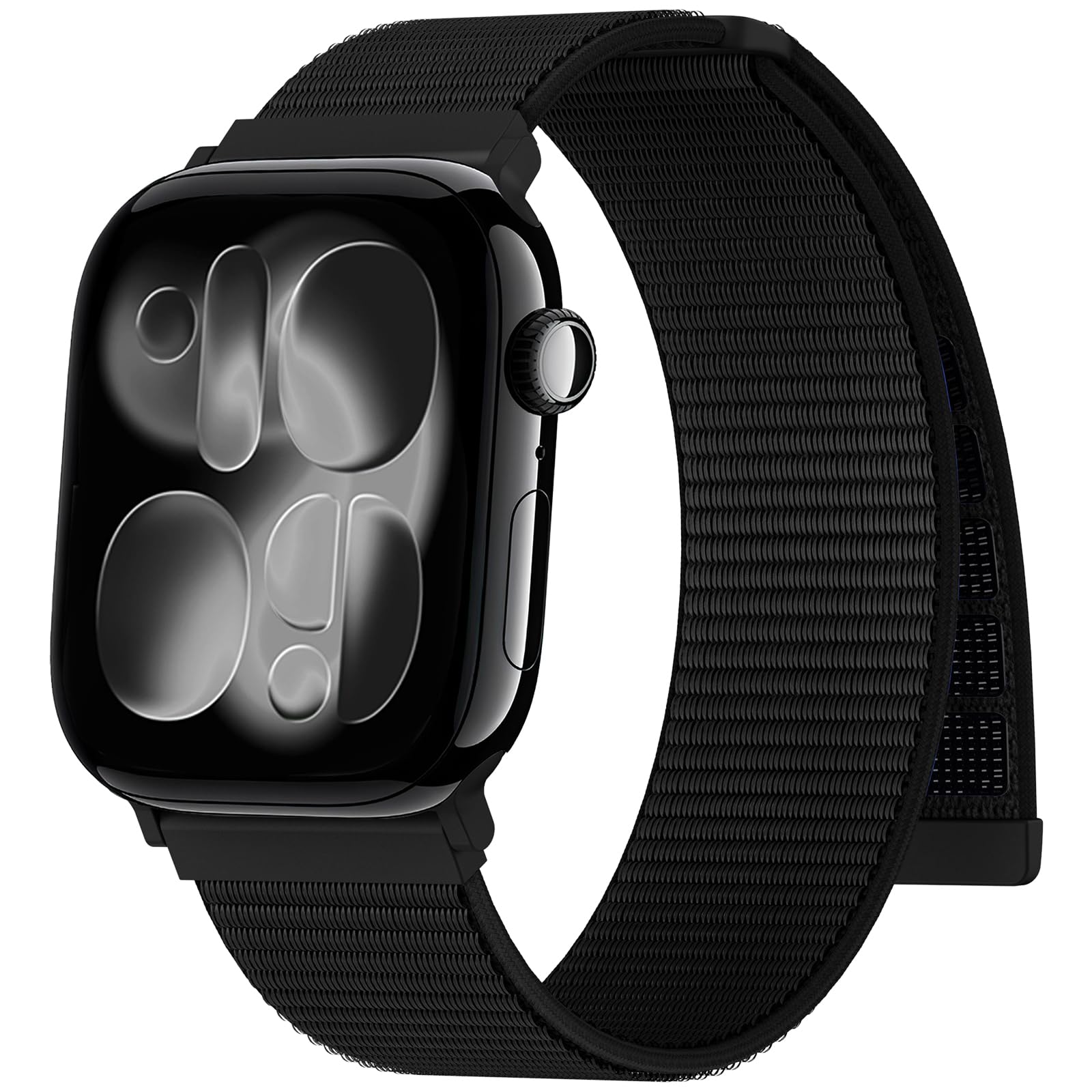 Jiamus Nylon Armband kompatibel mit Apple Watch Armband 44mm 40mm 42mm 49mm 45mm 46mm 41mm 38mm Damen Herren, Sport Loop Band für iWatch Ultra SE 3 2 1 Series 11 10 9 8 7 6 5 4 3 2 1,Schwarz