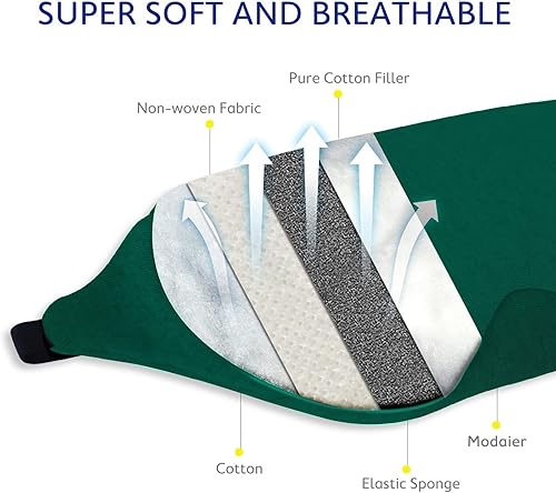 Miniatura 4 de Mavogel Antifaz de algodón para dormir, transpirable, con bloqueo de luz, suave y cómoda para hombres y mujeres, cubierta de ojos para