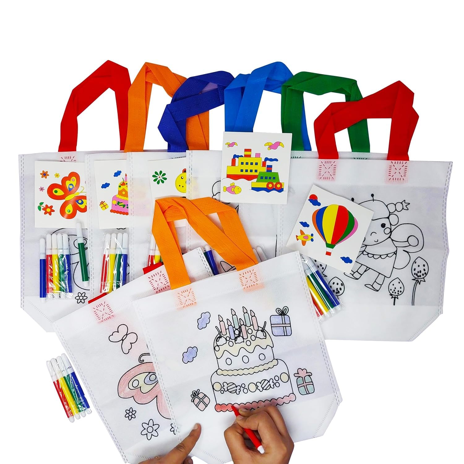 4AJ BAZAAR Birthday Popper DIY Reusable Bags | Kids Party Bags, Gift Bag, Kids Party Favour Bags, Candy Treat Goody Bag, Kids Party Favours for All Events (Set of 10; 37x22 cm) (B0CQC4BZ5J) Amazon Price History, Amazon Price Tracker
