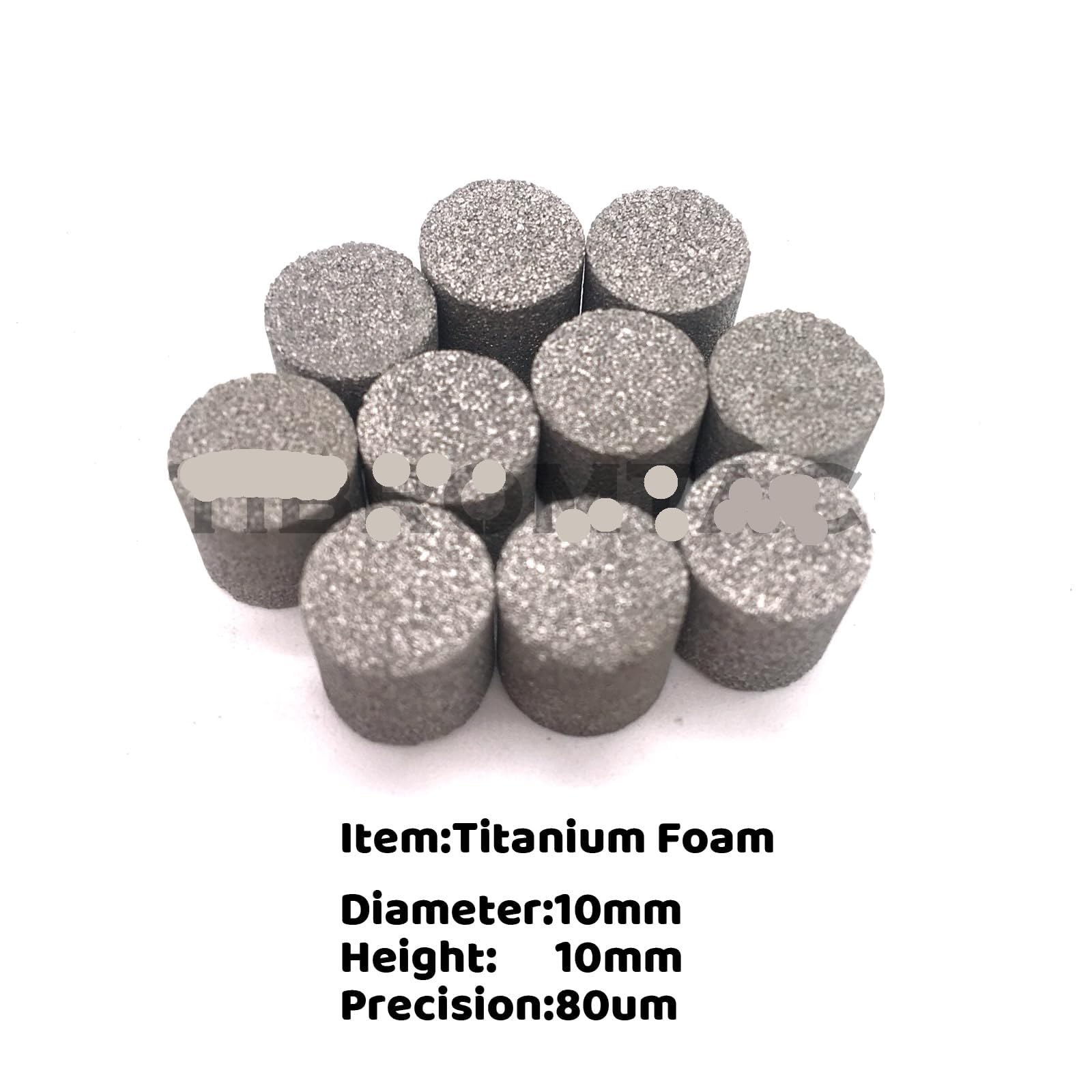 Blok filtracyjny ze spiekanego proszkiem metalu do podłoża anodowego i superkondensatora - niestandardowa kolumna filtracyjna z porowatego metalu mikronowego (10 mm x 10 mm) - 10 szt.