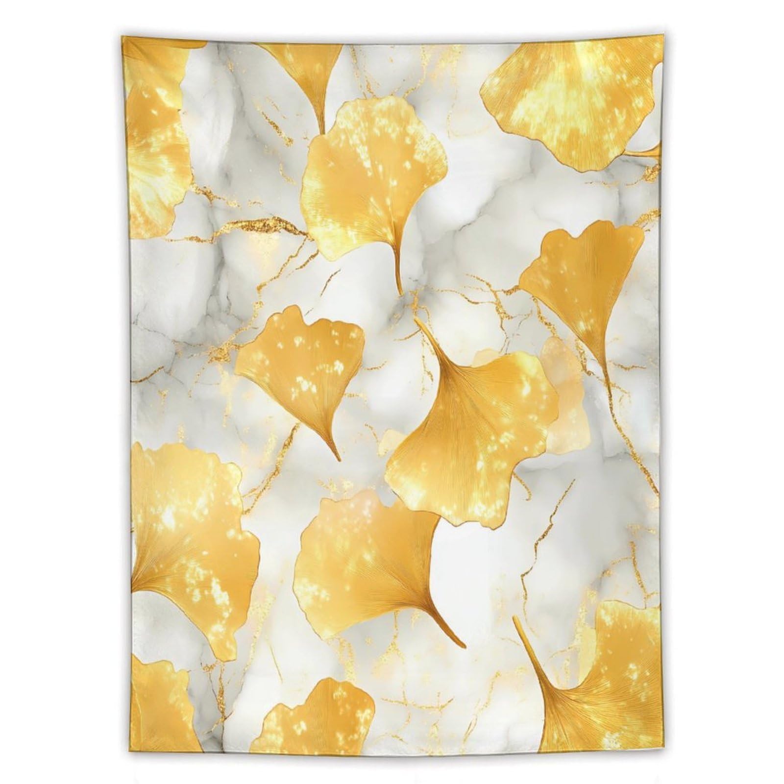 Tapiz colgante vertical de ginkgo, decoración de pared estética efecto mármol 8