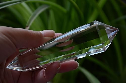 Miniatura 4 de Varita tibetana real de alta altitud 99% transparente de 13 caras de cristal de cuarzo Vogel Varita de 5.19 pulgadas para curación espiritual de