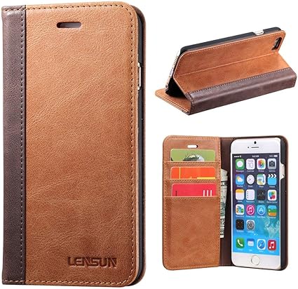 Amazon Co Jp Lensun Iphone6sケース Iphone6ケース 手帳型 本革 おしゃれ カバー マグネットなしスタンド機能 カードポケット 財布型 アイフォン6s 6ケース 家電 カメラ