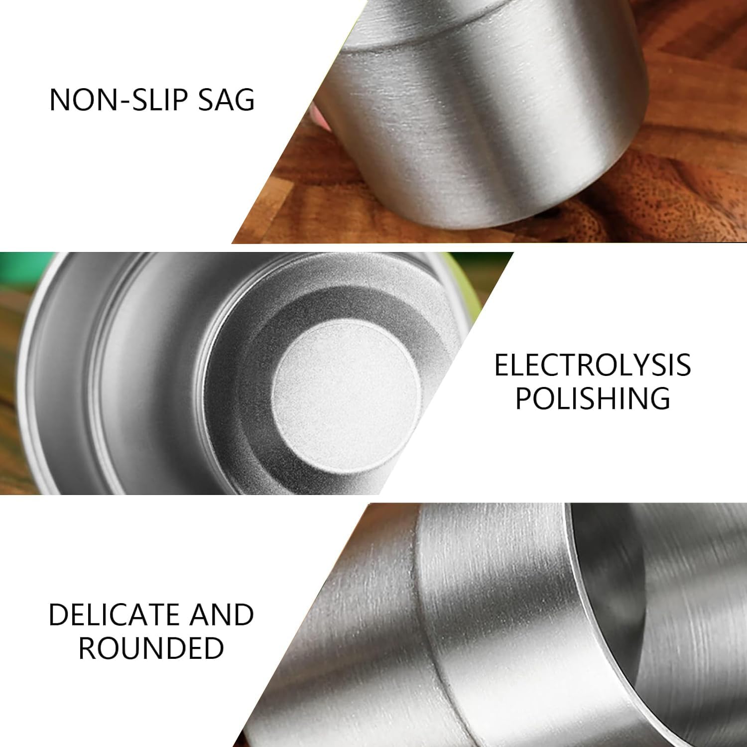 RovzuKct 300ml Stainless Steel Cups Shatterproof Pint Drinking Cups Metal Drinking Glasses for Kids and Adults Single Layer