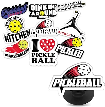 Set - 9 Piece Sticker Set, 1 Silicone Wristband, 4 Pickleball Grips