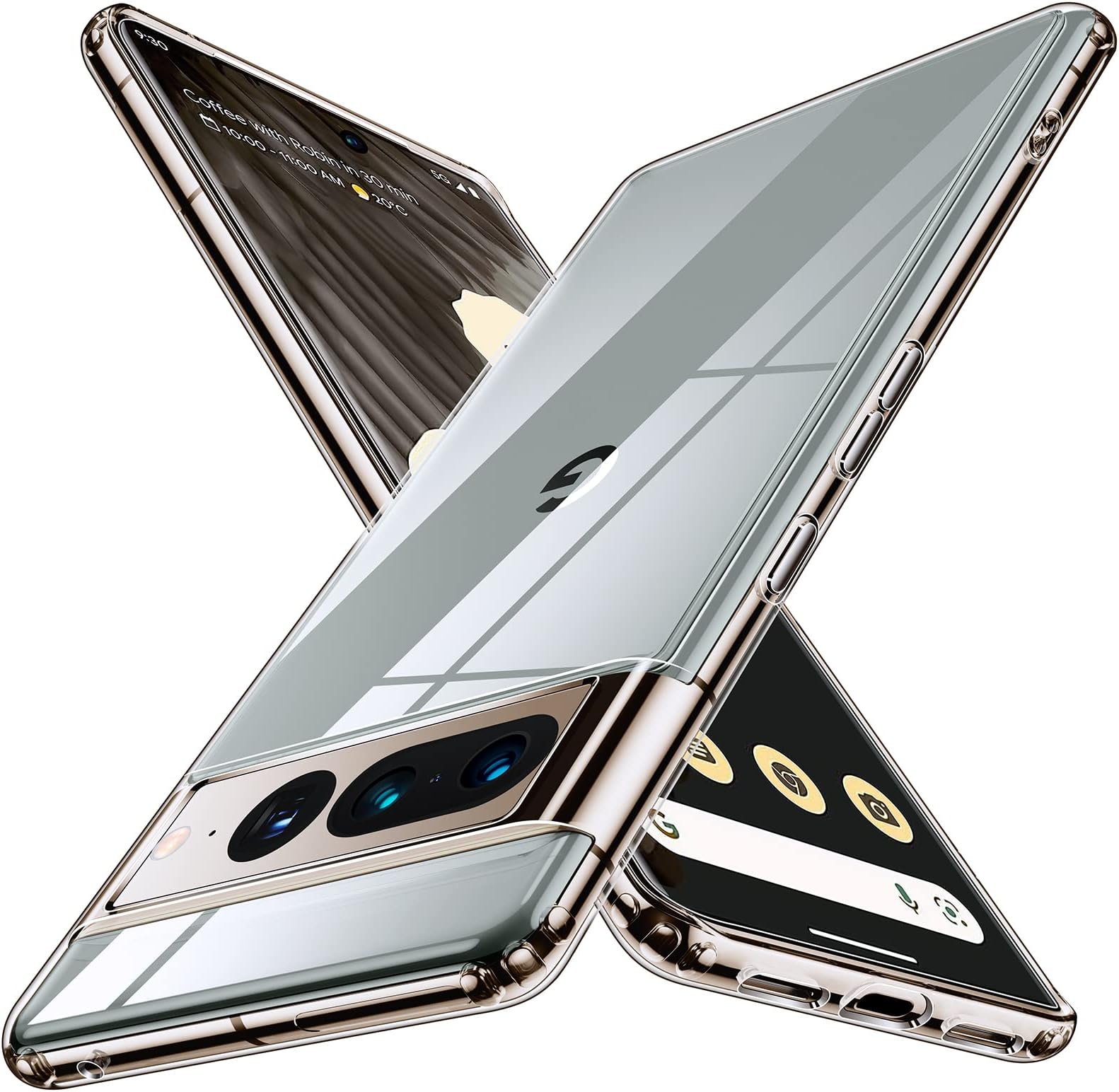 Humixx Crystal Clear Designed for Google Pixel 7 Pro Case [Non-Yellowing] [8 FT Military Drop Protection] Slim Fit Yet Protective Shockproof Bumper with Airbag Case Cover 6.7 Inch- Crystal Clear