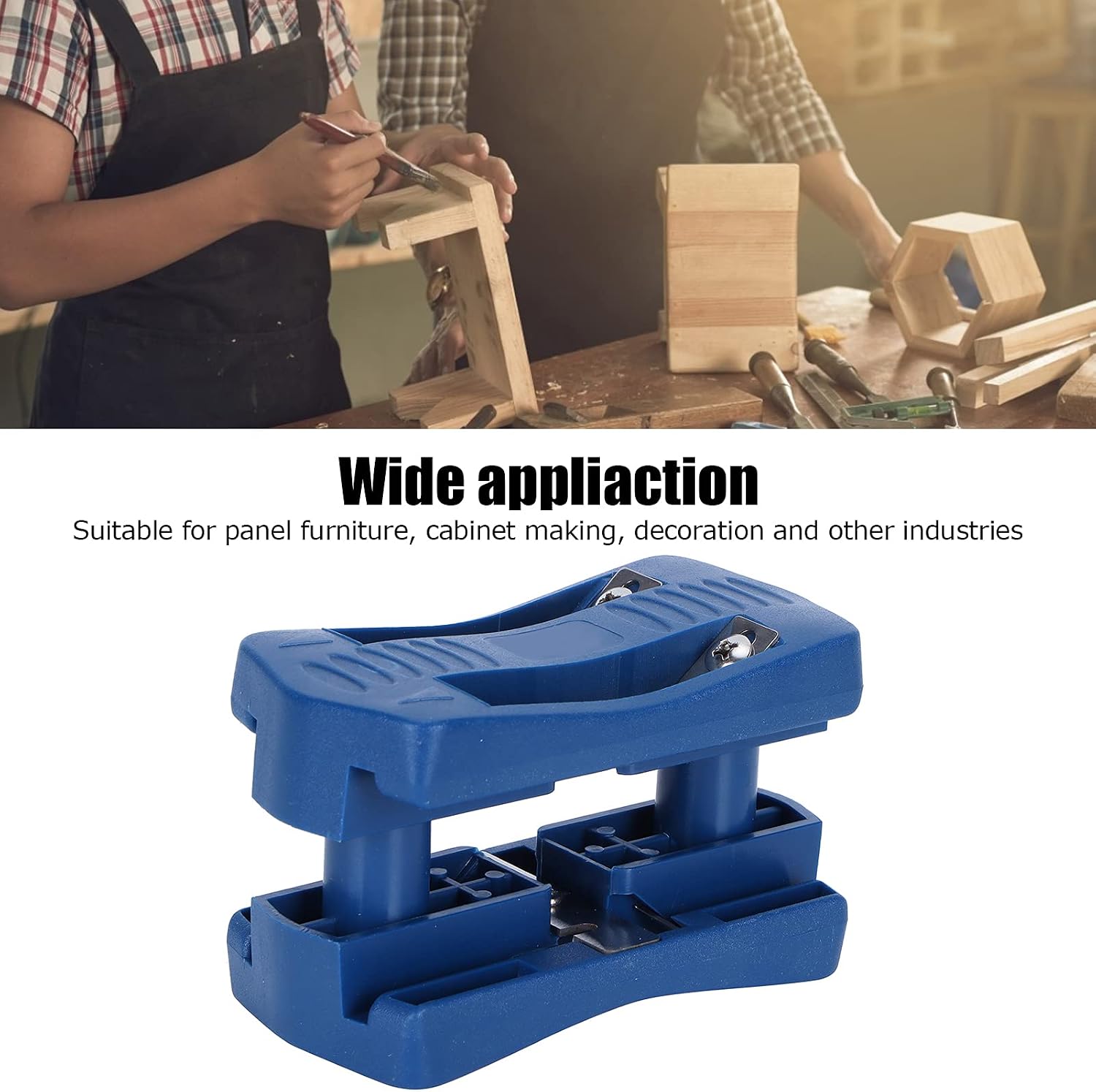 QANYEGN Wood Edge Banding Trimmer in use, showing its wide application in woodworking.