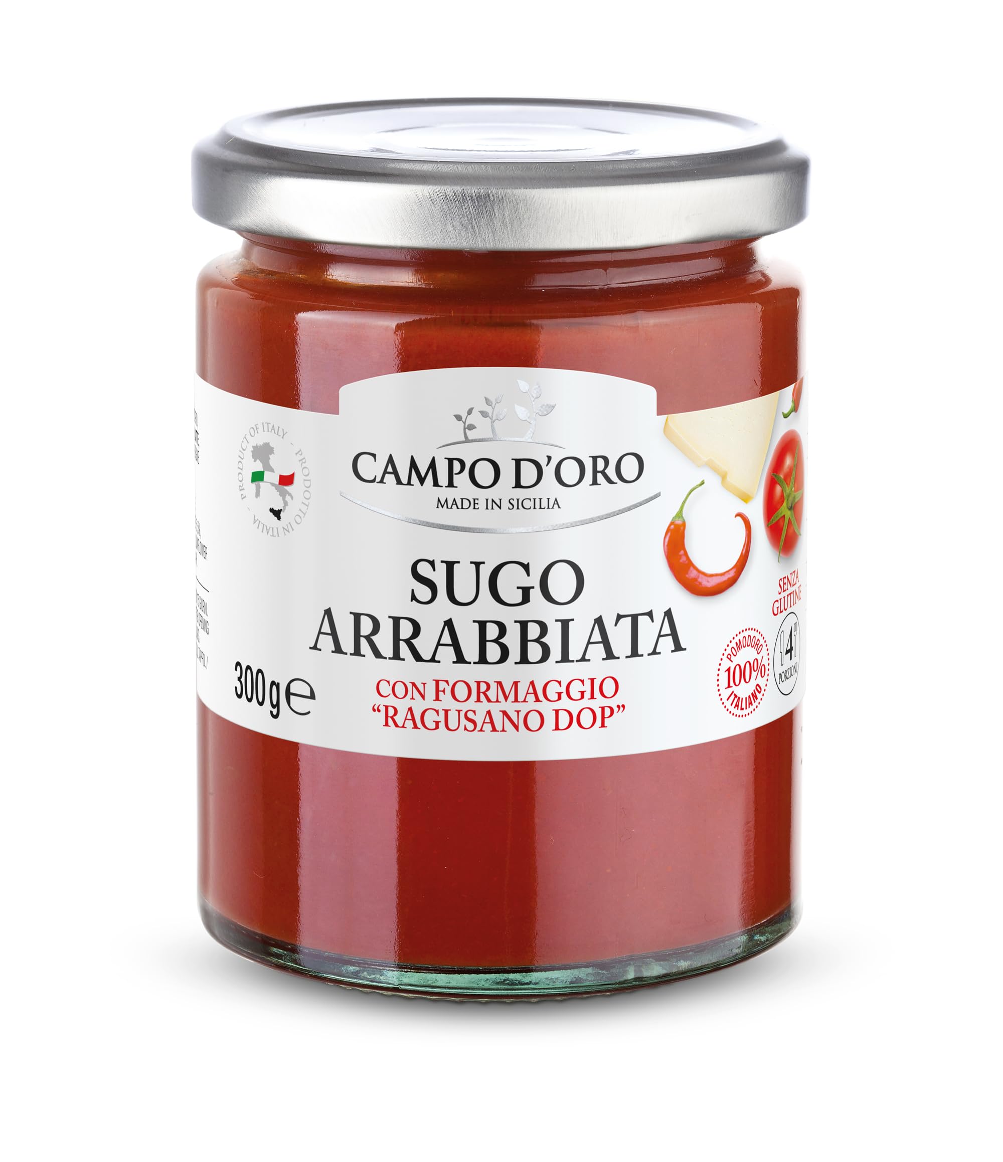 CAMPO D'ORO - Arrabiatta Tomato Sauce 24 oz, Pasta Sauce