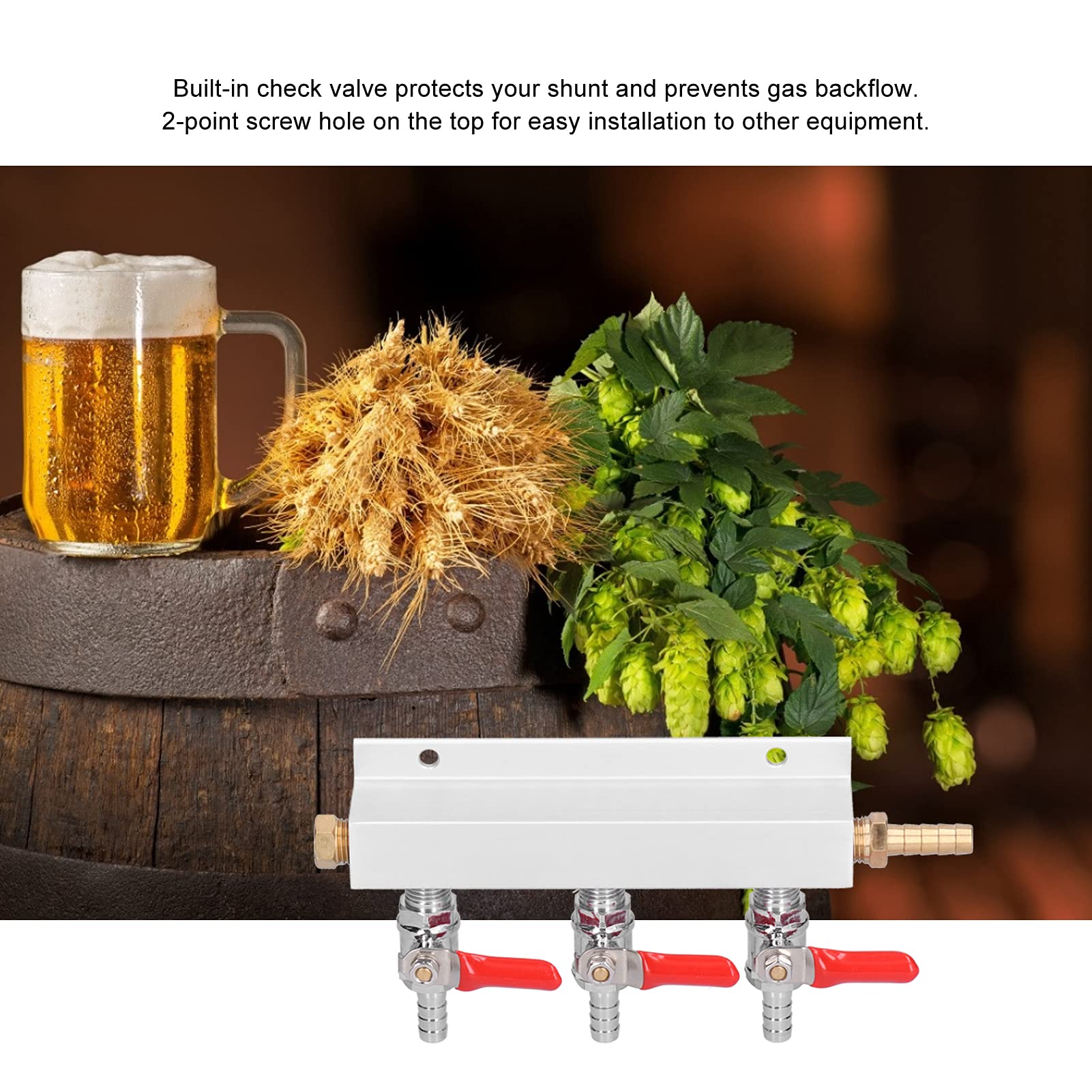 Produktbild von Fermentap 3-Wege CO2-Verteiler 5/16" Mit Rückschlagventil – Für Bierfass-Splitting