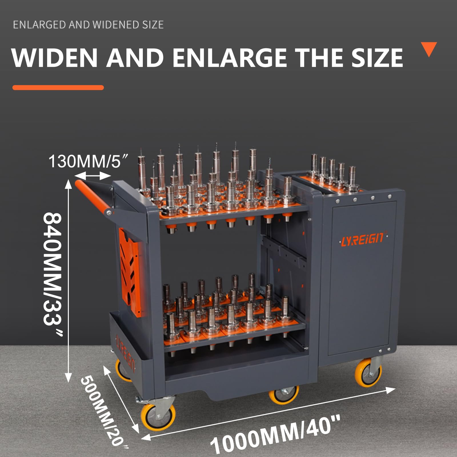 LYREIGN Multi-Purpose CNC Tool Holder Transfer Cart, CNC Tool Organizer Transport Equipment, Utility Carts Tool Organizers Storage Rack for Warehouses Factory Garage