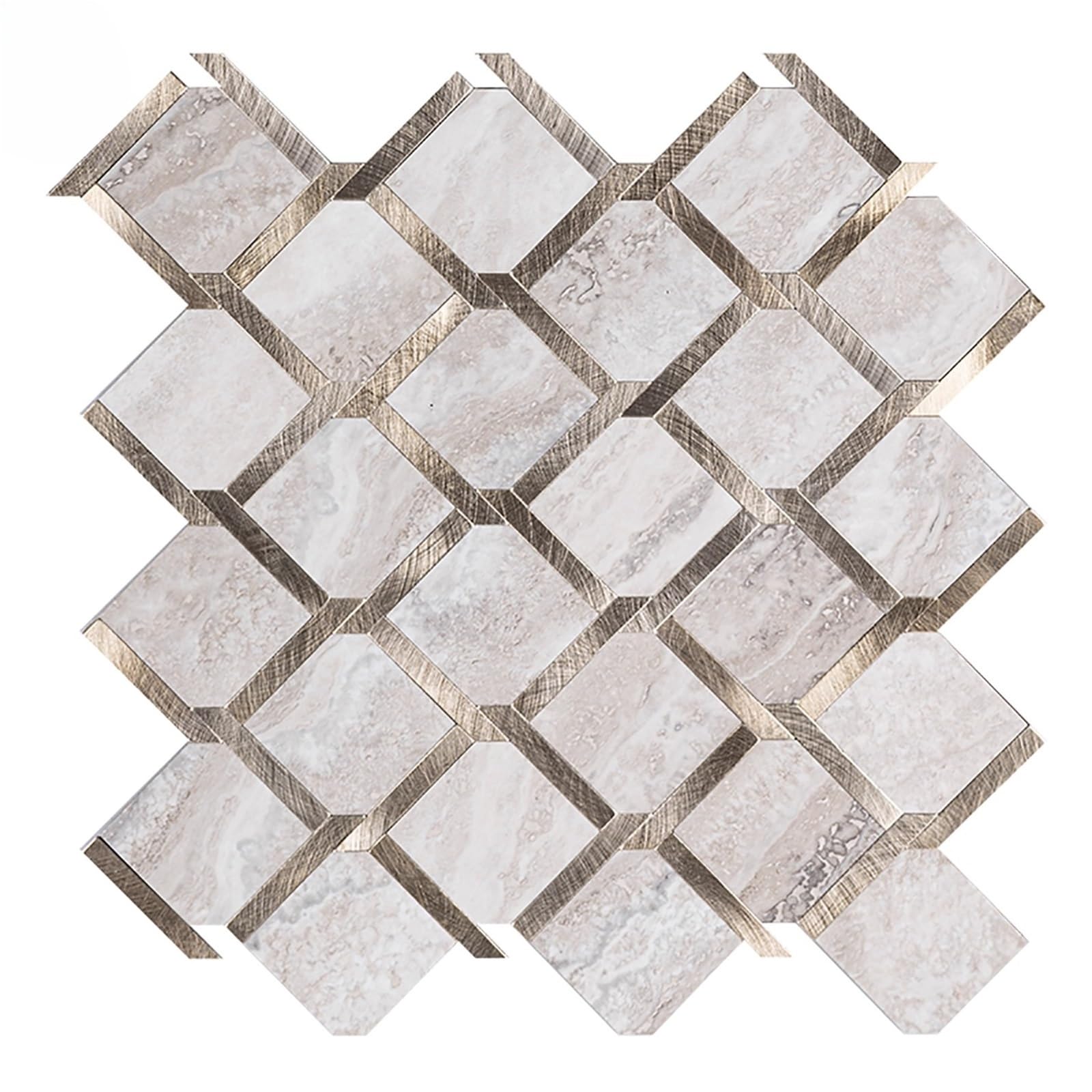 CréDence MéTallique Carrelage mural en mosaïque, autocollants muraux auto-adhésifs, imperméable, Composite aluminium, Rectangle, carrelage de cuisine et bain, dosseret(ColorJ)