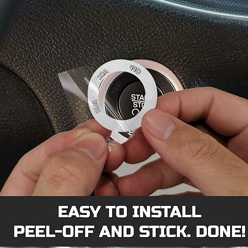 Miniatura 6 de TOOLEPIC Para Dodge Ram 1500 Challenger Charger Durango Accesorios 2015-2024  Cubierta del motor Botón de arranque y parada Superposición Rojo Rubí