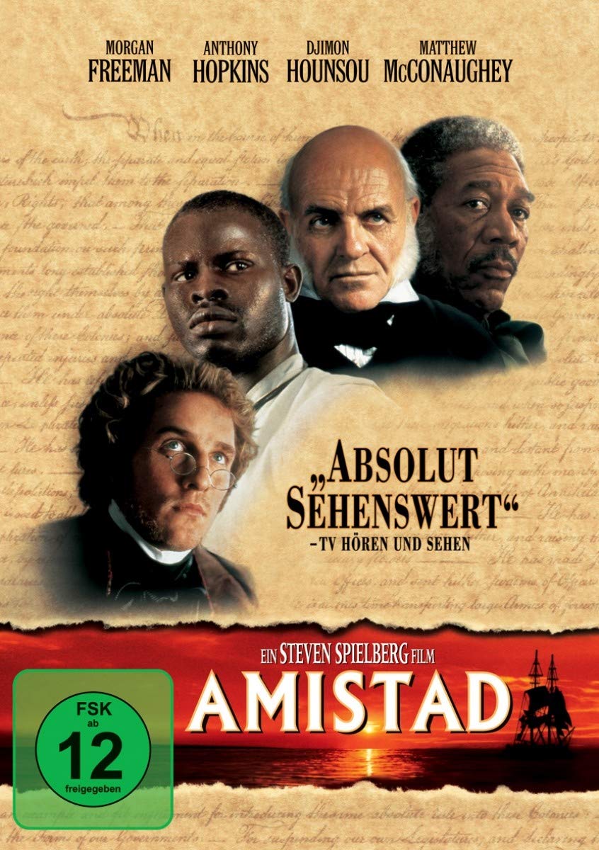 Amistad Amazon De Morgan Freeman Sir Anthony Hopkins Matthew Mcconaughey Nigel Hawthorne Djimon Hounsou David Paymer Pete Postlethwaite Stellan Skarsgard Anna Paquin Tomas Milian Austin Pendleton Razaaq Adoti Abu Bakaar Fofanah Chiwetel