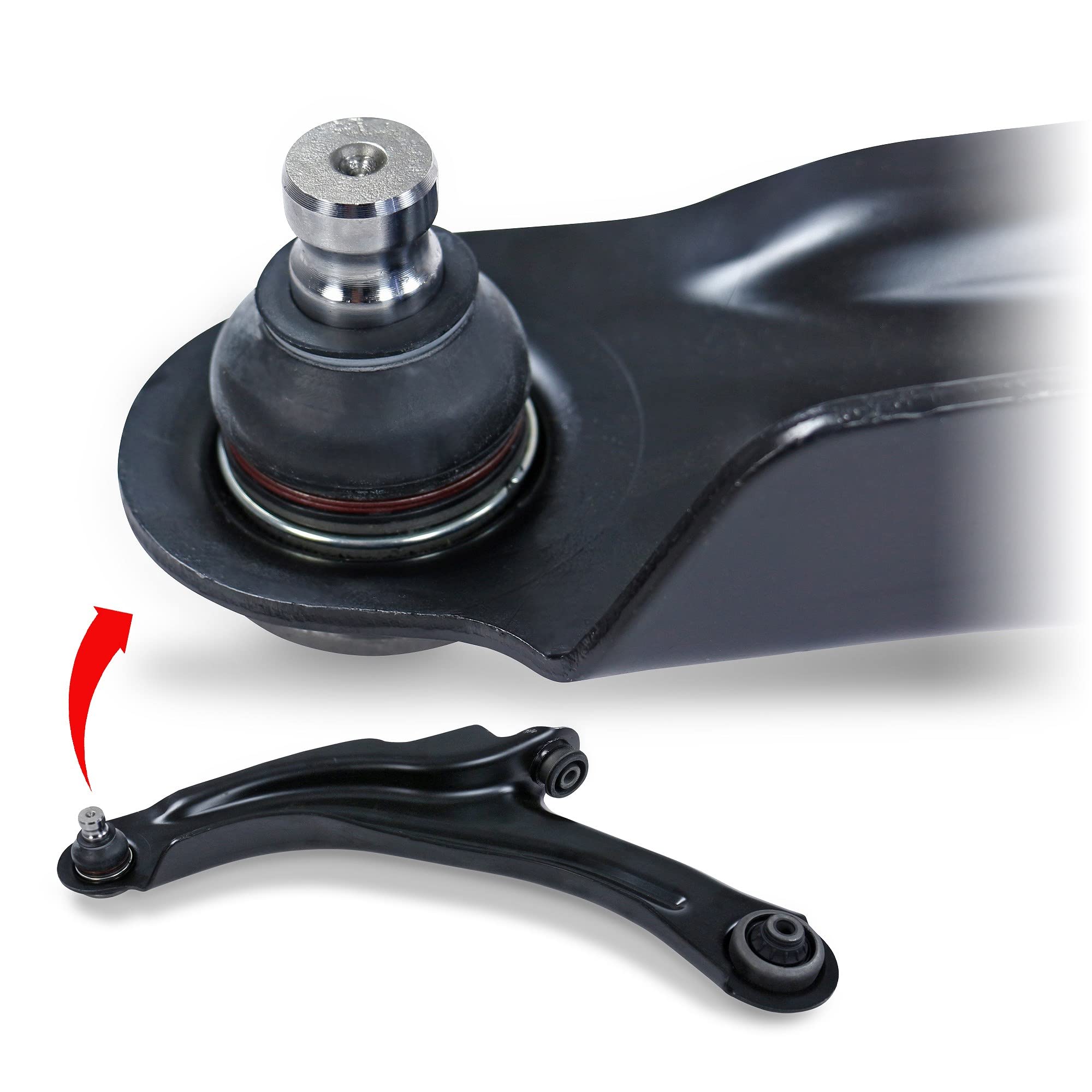 ATEC Germany 2x braccio di controllo assale anteriore inferiore destro e sinistro, 2x barra di accoppiamento anteriore Compatibile con RENAULT CLIO IV (BH_), ZOE (BFM_)