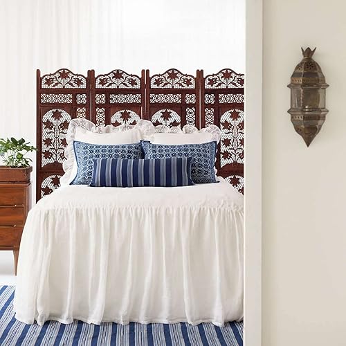 Miniatura 3 de Pine Cone Hill Savannah - Colcha de gasa de lino, tamaño King, patrón sólido blanco