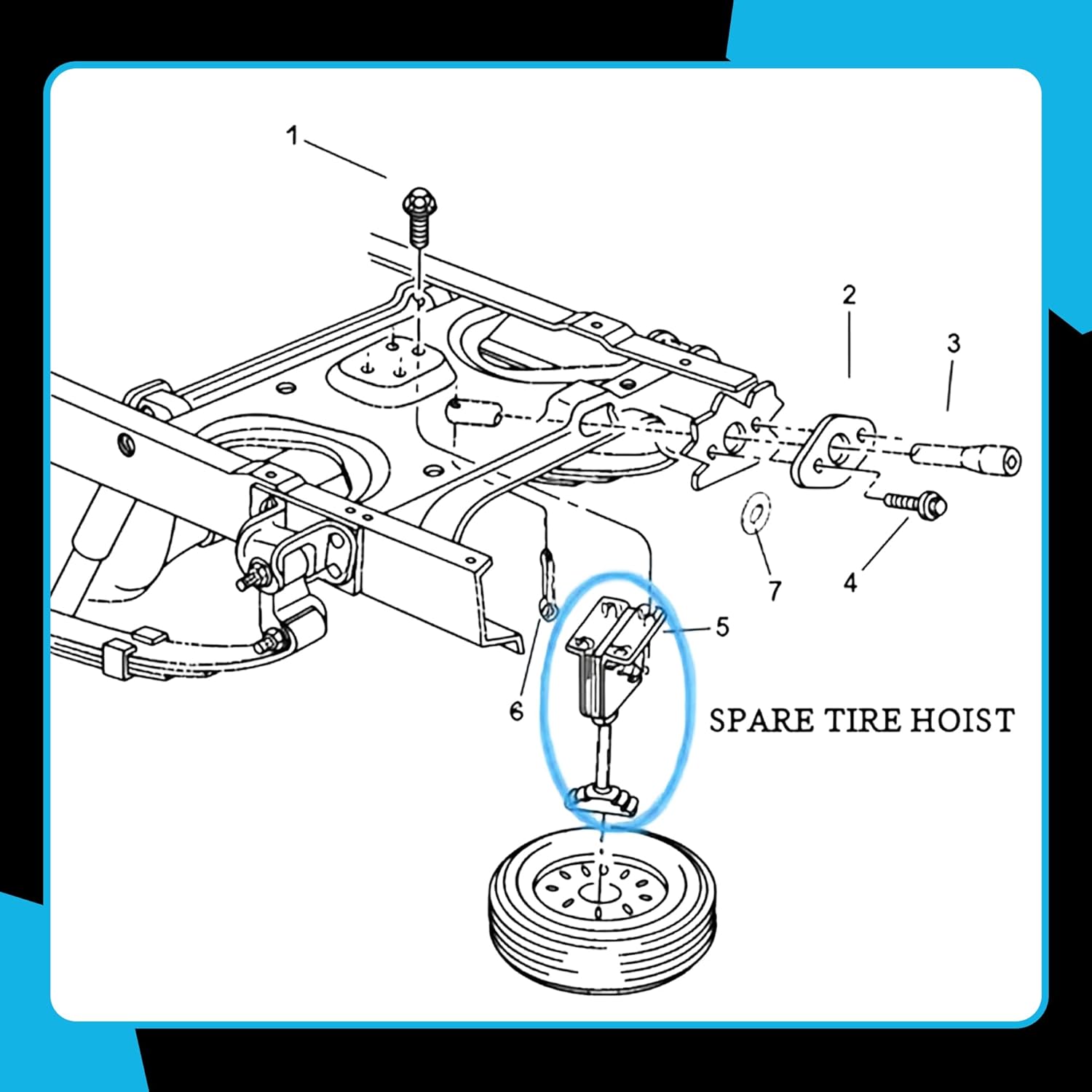 Spare Tire Carrier & Hoist Assembly Compatible with 2008-2016 Ford F250 F350 Super Duty Compatible with 2008-2009, 2010-2016 Ford F250 F350 (Mexico Only) Replace OEM: 7C3Z1A131A, 924-539