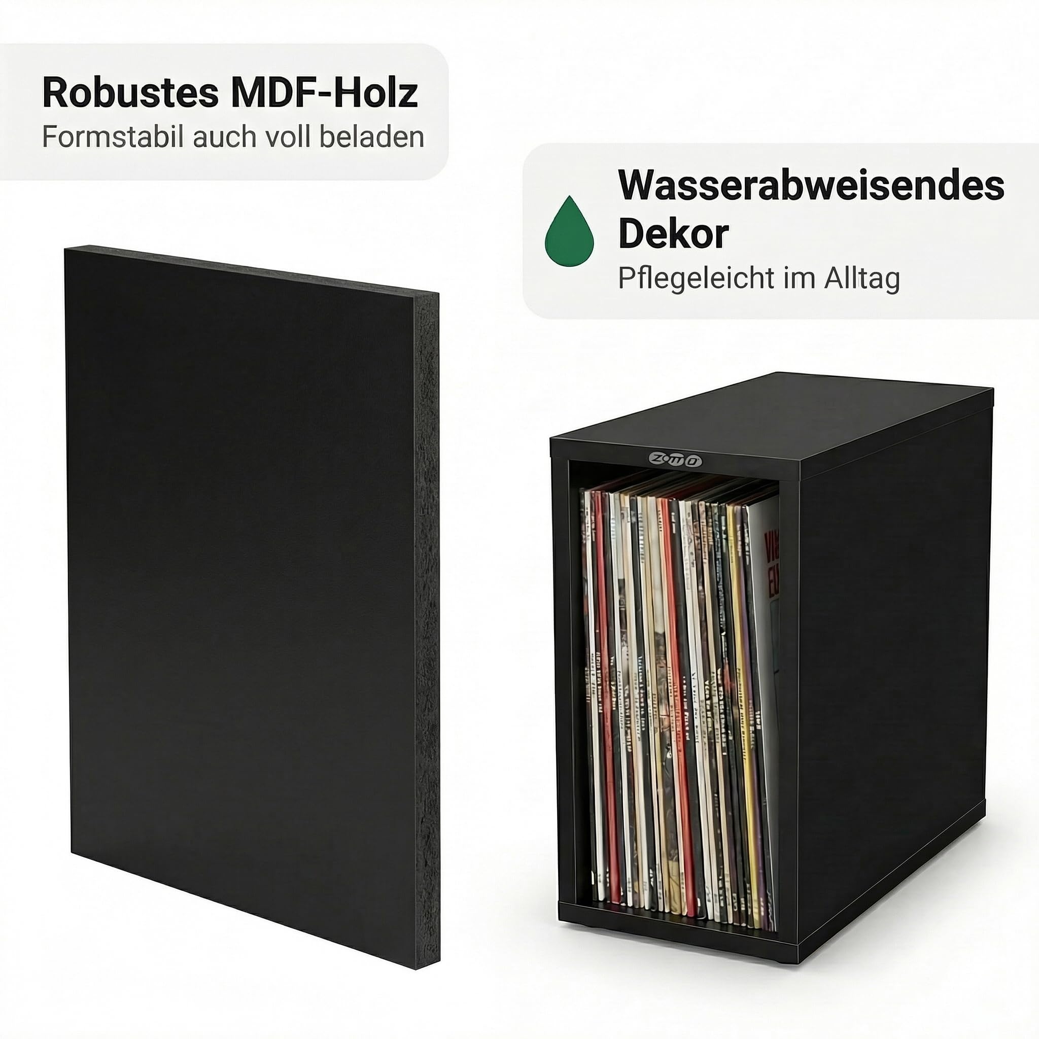 Mobiletto Per Vinili Zomo Vs-Box 50 Nero