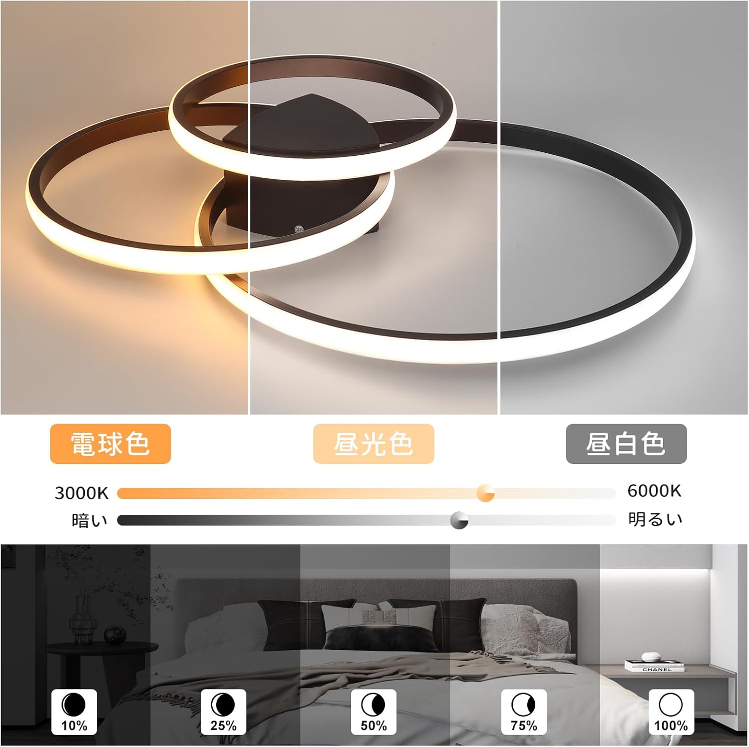 北欧 シーリングライト 6畳 8畳 無段階調光調色 常夜灯 タイミング機能 リモコン付 ホワイト リビング照明 寝室 ランプ LEDライト 天井照明 LED照明 リビング ダイニング 居間 食卓 寝室 天井 丸型 照明器具 簡単取付 工事不要 薄型 照明器具 省エネ 節電 (コーヒー色)