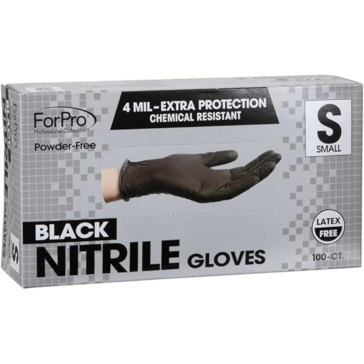 ForPro Disposable Nitrile Gloves Chemical Resistant Powder-Free Latex-Free Non-Sterile Food Safe 4 Mil