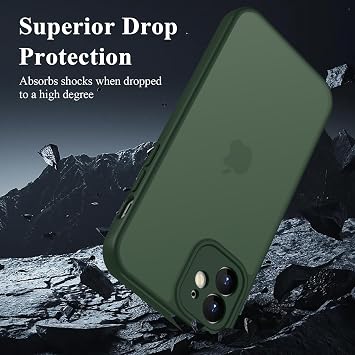 ORDA Case for iPhone 11 Full Camera Protection Shockproof Green Matte mobile phone case for iPhone 11 scratch-resistant translucent back protective case anti-fingerprint case