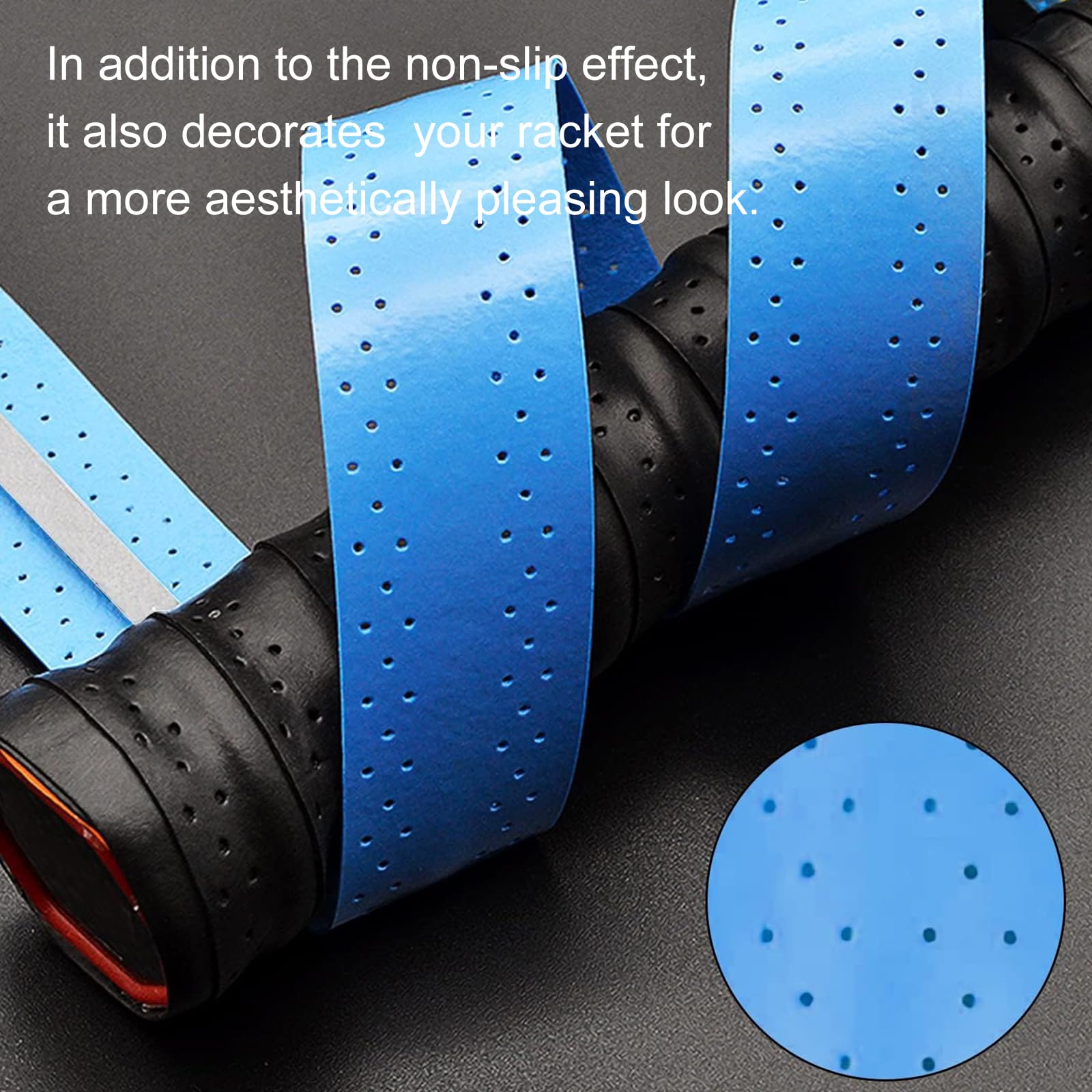 Fascia per racchette da tennis, 4 pezzi, autoadesiva, antiscivolo, per racchette da badminton, traspiranti, per racchette da tennis, badminton, squash