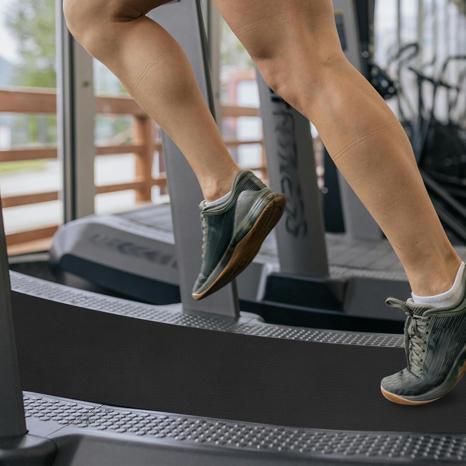 Treadmill Floor Mat Anti-Fatigue Shock Absorption Exercise Equipment Mat Large 1800x600x4mm Noise Reduction Protector for Home Gym Workout Floors