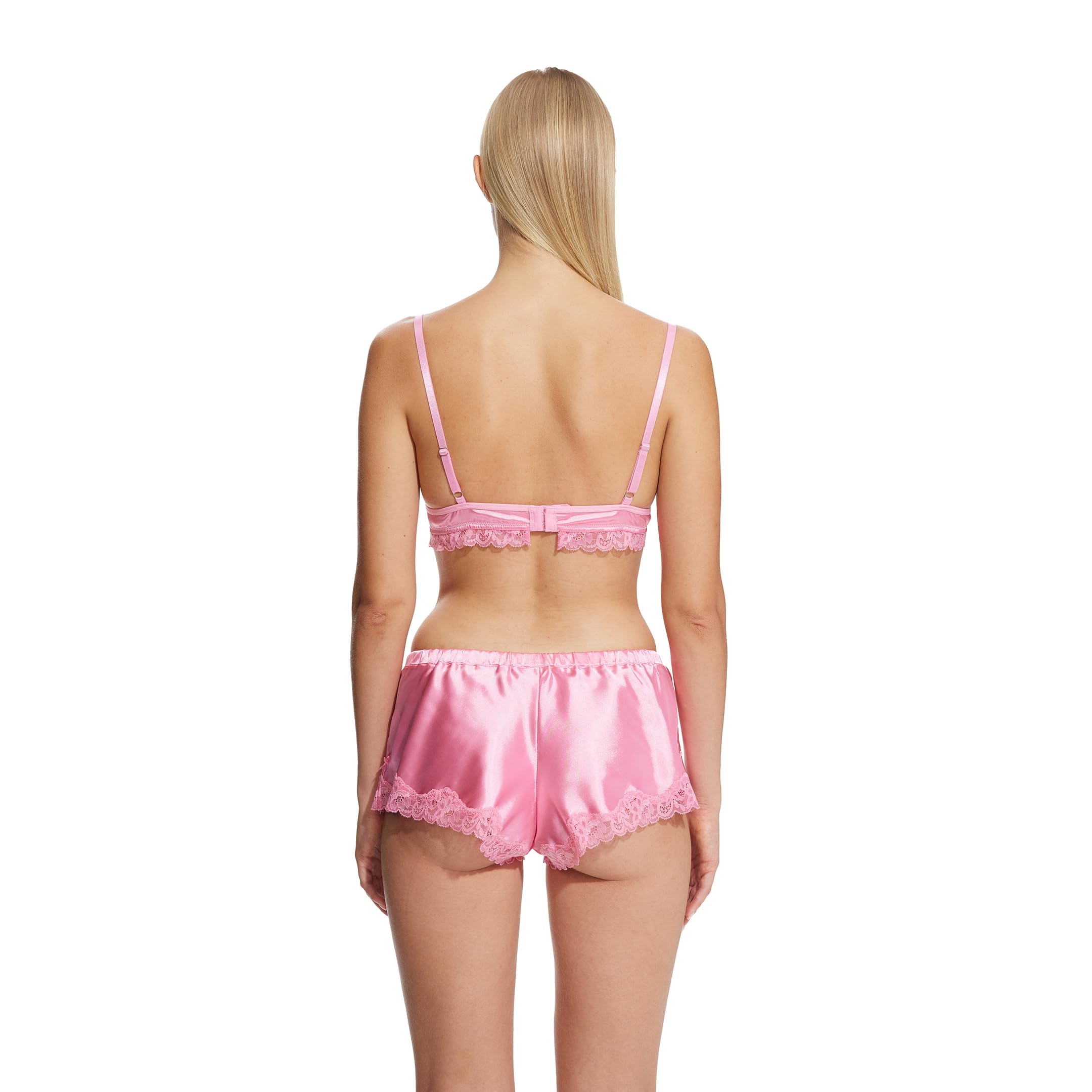 Lily Satin Bralette Women's Lingerie Wireless Bra Frilly Silky Bralette