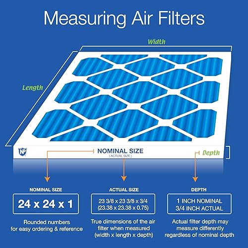 Miniatura 28 de Nordic Pure 24x24x1 (23 3/8 x 23 3/8 x 3/4) Pleated MERV 12 Air Filters 6 Pack
