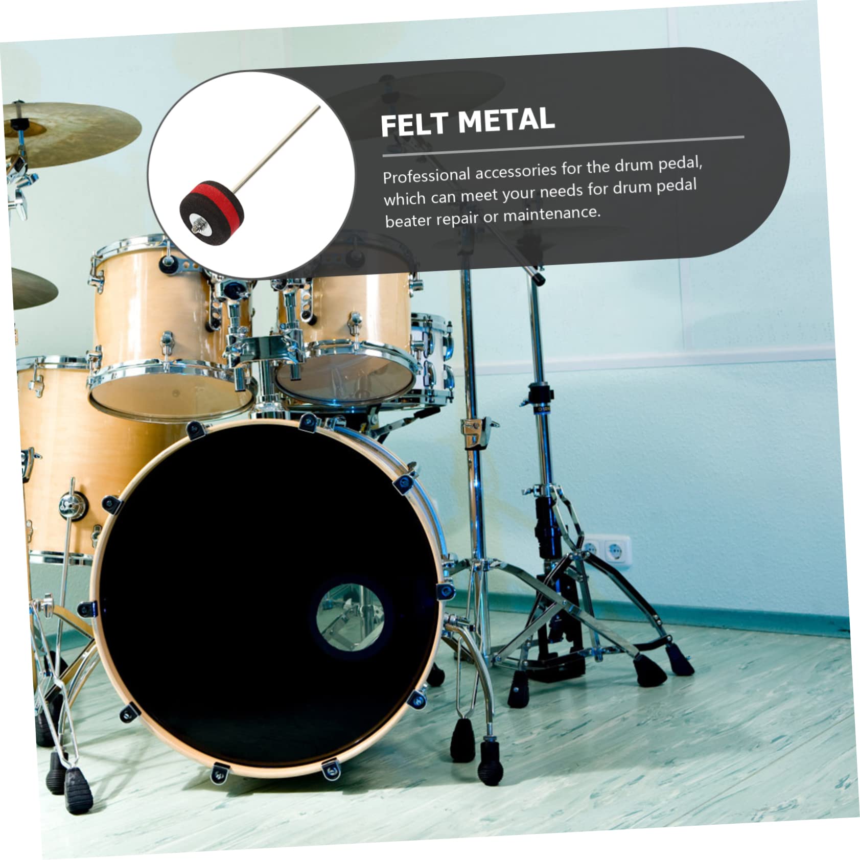 Yardwe Wear-resistant Drum Kick Pedal Drum Replace Part Jazz Kick Drum Beater