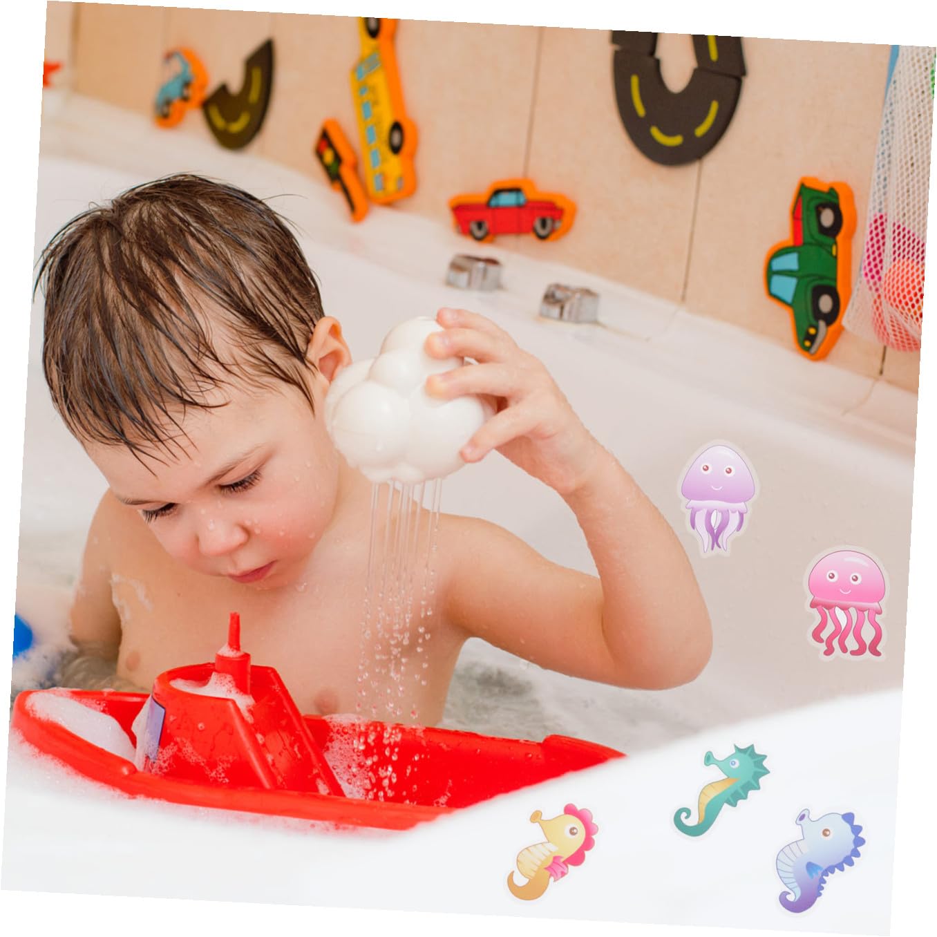 Ciieeo Dibujos Animados De Baño Antideslizante El Bañera para Slip Stickers Infantiles Alcallatas Pared Pegatinas De Baño Antideslizantes De Polivinilo 10 Piezas X 4