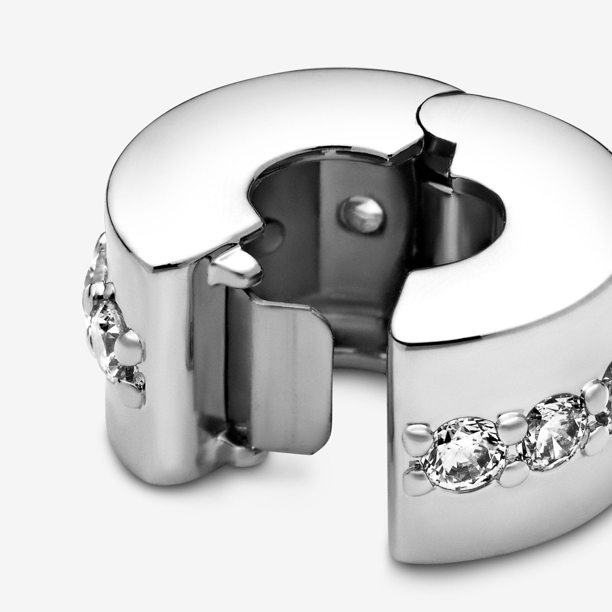 Pandora Timeless Women's Sterling Silver Shining Path Cubic Zirconia Clip Charm for Bracelet