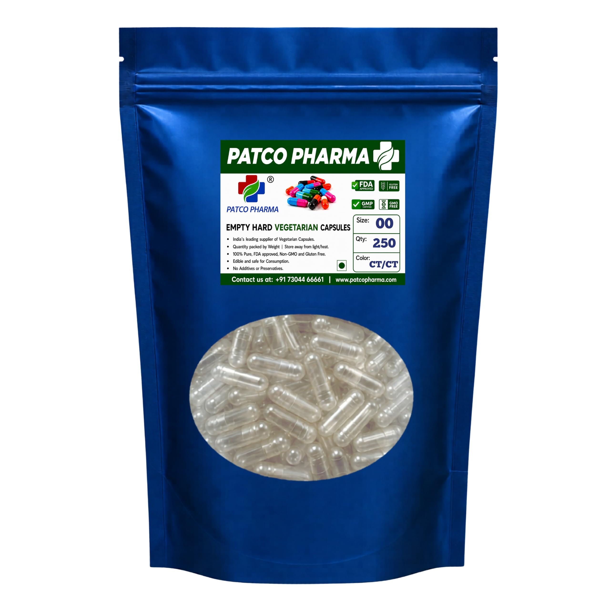 Patco Pharmaceuticals - Size 00 Clear Empty Vegetarian Pill Capsule Non-GMO and Gluten Free | DIY Powder Filling (Pack of 250 Pcs)-picture-19