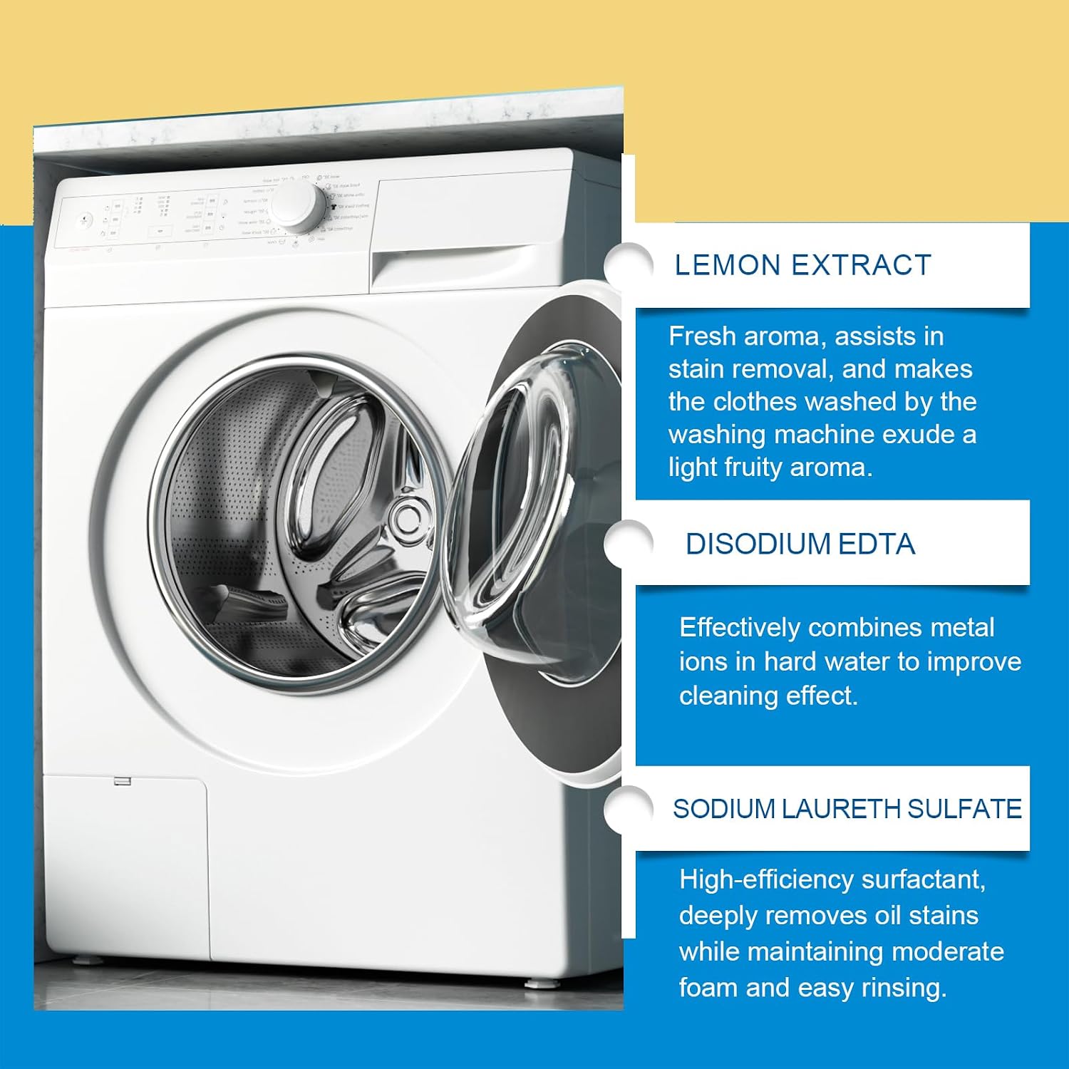 Washer Cleaner, Easily Remove Smell Hair, Strong Bleach, Fast Powerful
