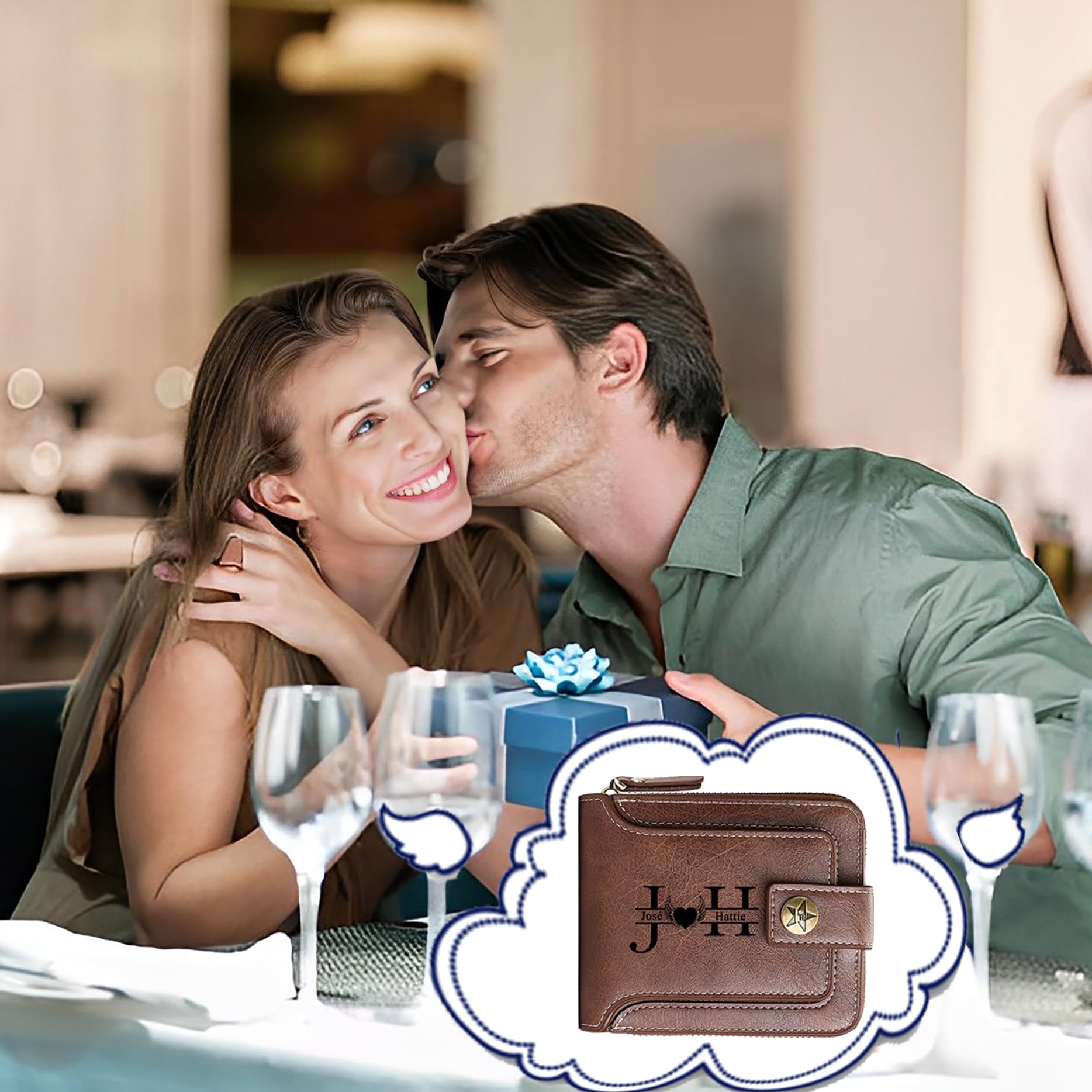 Portafogli personalizzati per uomo Portafoglio inciso personalizzato Regali di compleanno personalizzati per marito, fidanzato, papà, figlio, idee regalo personalizzate per la festa del papà,