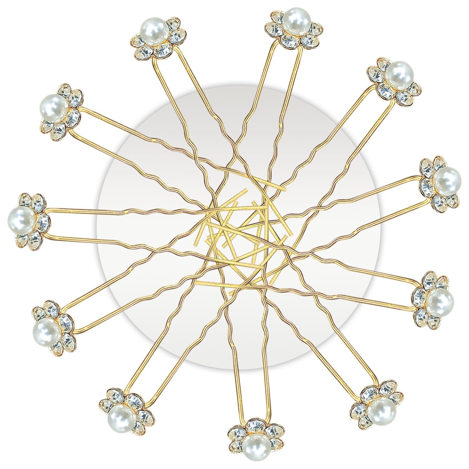 Diamond Pearl U Pins Hair Accessories for Women & Girls – Decoration Pearls Beads Hair Clip for Bride Hairstyle – For Wedding,Parties (12 count(Pack of 1))