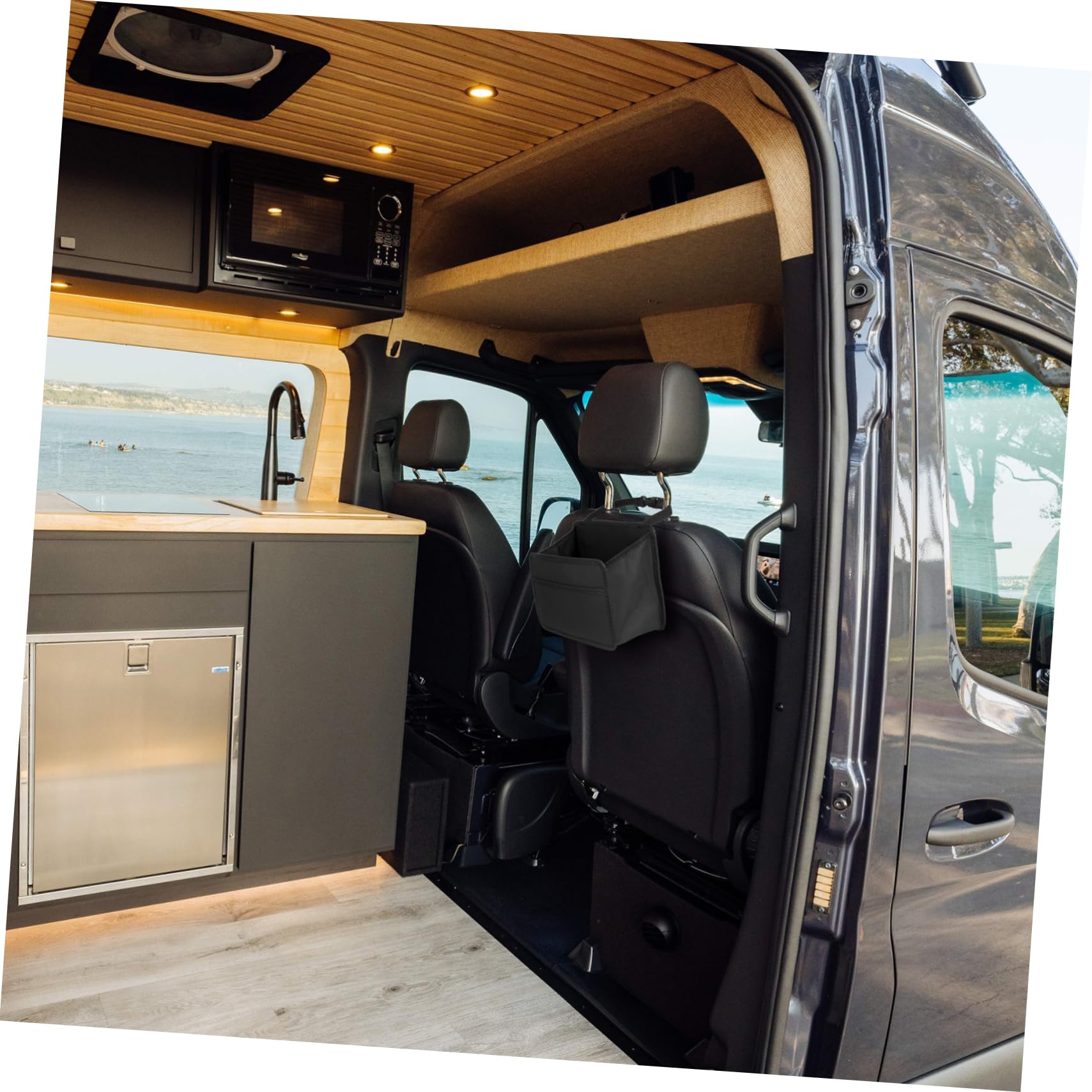Faltbarer Autositz Organizer Rücksitz Auto Mülleimer aus Oxfordstoff | Tragbar, Strapazierfähig, Stabile Ausführung, Elegante Optik, für Wagen, Platzsparend Zusammenklappbar