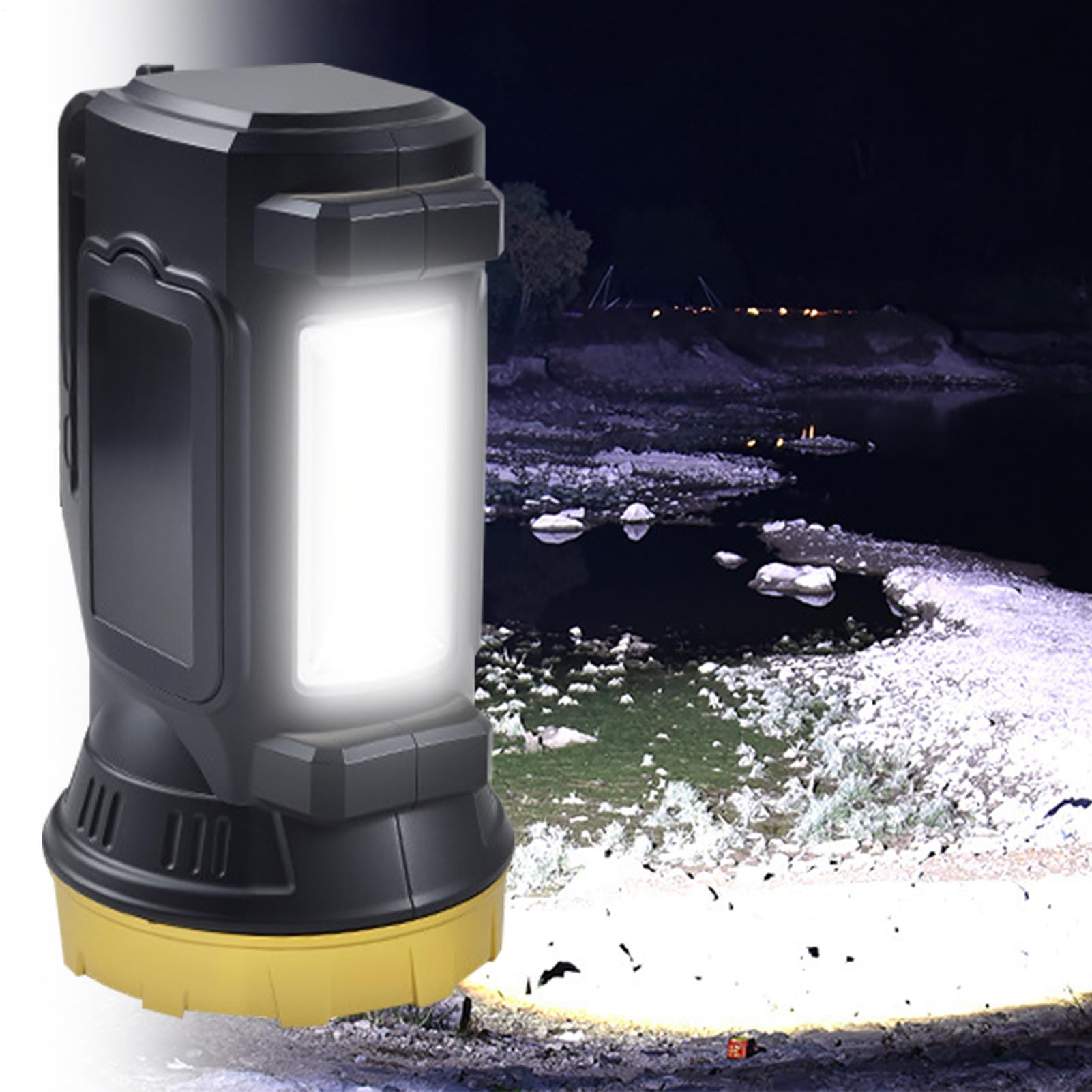 Torcia solare a LED, torcia ricaricabile a LED, luce luminosa, 3 modalità con luce solare, impermeabile energeticamente efficiente, torcia portatile con stile sopravvissuto, Home Ispezione per
