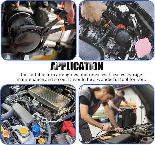 Miniatura 7 de GLARKS Juego de 2 alicates de filtro de aceite de agarre de mango largo de 10 y 12 pulgadas, llave de filtro de aceite manual de ángulo ajustable