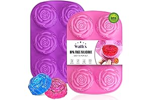 Wandic Ice Cube Mold Rose Flower Shape BPA Free Silicone