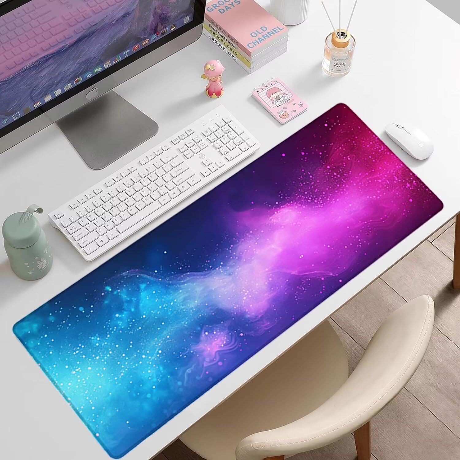 Podkładka pod mysz XXL krajobraz - 1400x600x3mm - wielokolorowa duża mata na biurko z przeszytymi krawędziami i antypoślizgowa wodoodporna do komputera, przenośna poprawia precyzję i szybkość -36328